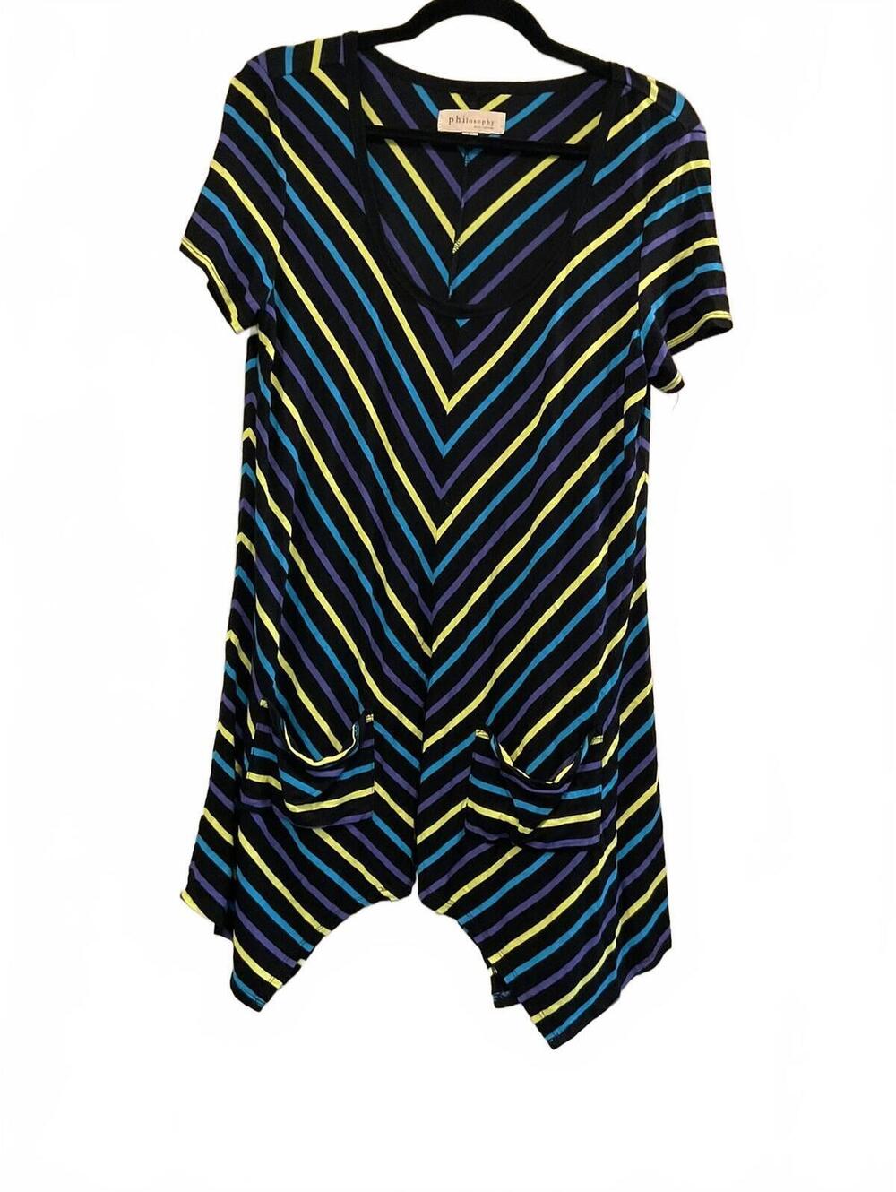 Philosophy Republic Clothing Striped Blouse With Pockets Size L
